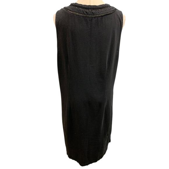 XL Talbots Shift Dress Sleeveless Black Knit Cotton - Picture 6 of 8